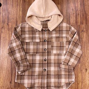 Brown Flannel with removable hood